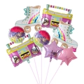 Retro radio and roller skate foil balloon set for vintage birthday party decorations - 8-Piece Radio & Roller Skates Set