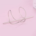 Moderne onregelmatige zilveren metalen haarspeldset met minimalistische ring en stok - Groot / Zilver
