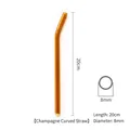 Bent champagne glass straw 20cm length 8mm diameter for juice and tea drinks - Curved Tube / Champagne