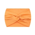 Elastic orange yoga headband with cross knot design for fitness and sports styling - Earthy Yellow