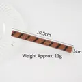 Brown chocolate wafer stick prop with black spiral stripes in 10.5cm length - Dark Brown Striped Chocolate Stick