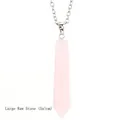 Large pink rose quartz hexagonal column pendant necklace with 5x1cm natural stone - Large Rose Quartz