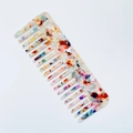 Elegant tortoiseshell cellulose acetate wide-tooth hair comb with marble pattern - Large (D#) / Multicolored (D#)