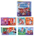 Detailed view of baby cloth book showing colorful career themes like doctor and teacher - Profession Theme / 4 Pages 8 Sides