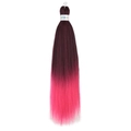 Extension de cheveux tressés EZ 26 pouces dégradé du bordeaux foncé au rose vif synthétique - Ombré Bourgogne vers Rose (FR-3)