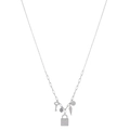 S925 Sterlingsilber Kette mit Schloss, Schlüssel Anhängern und zweireihigem Kettendesign - S925 Sterling Silber Schloss Schlüssel Anhänger Stil / Silber