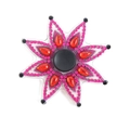 Fidget spinner pittura a diamante a forma di stella rosa con fiori e cristalli rossi - Stile TL15