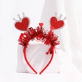 Sparkly red heart headband with silver crown and glitter accents for Valentine party - Red Glitter Heart Silver Crown Headband (No. 13)