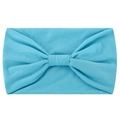 Light blue knotted sports headband in soft fabric, fashion solid color yoga hair band - Light Blue