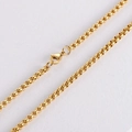 18k gold vacuum plated stainless steel hip-hop necklace with classic round link chain - Gold Box Chain (3mm*60cm)