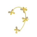 Funkelnde goldene Schmetterling-Ohrmanschette mit Strasssteinen für Damen ohne Ohrlöcher - Stil J Gold Linke Seite (5763)