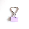 Purple heart-shaped binder clip with macaron finish for office and school supplies - 2.0CM*3.5CM / Purple