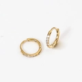 Polished golden stainless steel huggie hoop earrings with micro-inlaid cubic zirconia - 1.2*6mm Gold (Pair)