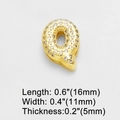 Detailed macro view showing dimensions of a gold-plated heart letter Q zircon pendant - Letter Q