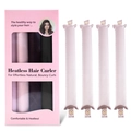 Detail view of 4-pack silk heatless hair curlers set with a premium pink packaging box - Boxed (4 Pcs) / Apricot