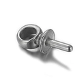 Polierter Edelstahl-Schmuckverbinder mit Ring und Scheibensockel für DIY-Anhänger in Silber - Edelstahl Schmuckverschluss (KLJ5583-Z) / Stahlfarbe
