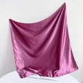 Detailed close-up showing the smooth, lustrous texture of the fuchsia satin square scarf - 90*90cm / Crimson