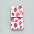 Portable traveler notebook with white cover and watercolor red strawberry print - Strawberry