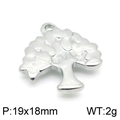 Pendentif Arbre de Vie poli en acier inoxydable argenté pour bijoux DIY, 19x18mm - Style Arbre Poli Argenté (KLJ4264-Z)