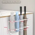 White wall-mounted umbrella rack in small size without hooks for home organization - 4 Holes No Hook White