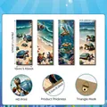 Set de 4 cuadros de madera con tortugas marinas y playa, tamaño 10x29cm cada uno - Arte de Tortuga Marina de 4 Paneles (M24Y50795_Q)