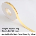 1.0cm egg yolk yellow matte cotton ribbon 20 yards roll for gift wrapping - Double-sided Matte Cotton / 1.0cm Wide * 20 Yards / Egg Yellow