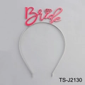 Diadema de novia plateada con letras rosas y diamante para fiestas de boda - Plata-Rosa BRIDE