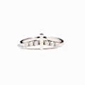 Anello a croce in argento sterling S925 da donna con pietre di zircone bianco scintillanti - Taglia US 6 / Oro Bianco