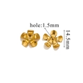 Detail of 14.5mm golden flower petal bead cap with 1.5mm hole for jewelry making - Style AG