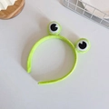 Cute green plush frog headband with 3D eyes for washing face and skincare styling - Frog Headband