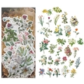 Vintage floral washi stickers showing realistic rose lily and daisy patterns for DIY crafts - Abundant Flowers
