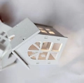White wooden house LED fairy lights with warm glow for cozy Christmas indoor decoration - White House with Window