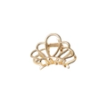 Exquisite small golden metal hair claw clip with a refined crown-shaped cutout design - Crown Gold