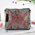 DIY diamond painting crossbody bag with butterfly motif, gold chain and black tassel - Butterfly Flower Cluster (Black) (AA119)