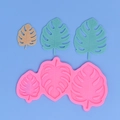 Pink monstera leaf silicone mold for DIY cake decorating and resin craft projects - Triple Leaf