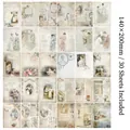 Vintage scrapbooking paper set with 30 sheets of Victorian portraits and floral patterns - Gentle Dream 30 Sheets