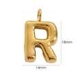Chubby 14K gold-plated letter R balloon pendant measuring 18mm by 14mm for DIY jewelry - Letter R
