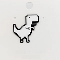 Cute black and white pixel dinosaur enamel pin for backpack and clothes accessories - 140*Pixel Dino Run Pin