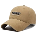 Berretto da baseball vintage in cotone kaki con ricamo FBXS e visiera curva - Regolabile / Cachi