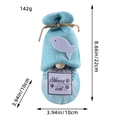 Blaue gestrickte Katzen-Gnom-Figur mit lila Fisch und Home is where your cat is Schild - Katzen Thema-Plastik Stil / Blau