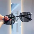 Gafas de sol cuadradas para hombre en negro y plata con lentes fotocromáticas - Gafas de sol individuales / Fotocrómico Polarizado Montura Plata Negra