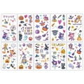 Set of 10 glitter colorful butterfly and Halloween temporary tattoo stickers - Glitter Halloween Series A-10 Sheets