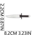 Detailed measurement view of dagger tactical embroidered patch showing dimensions 8.2cm by 2.2cm - Dagger Knife (No. 3)