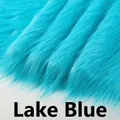 Lake blue 12cm faux fur fabric strip with long plush texture for DIY crafts and decor - 5cm Width * 180cm / Lake Blue
