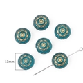 Blue and gold baroque style 13mm round beads for handmade DIY jewelry crafting - #03 Small Round Flower 20pcs/pack