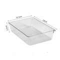 Scatola portaoggetti PET trasparente 23x15,3x5,2cm con fondo antiscivolo per cassetti - N. 4 23x15,3x5,2cm
