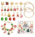 Christmas Advent calendar jewelry box with two gold bracelets and 22 festive charms - RC424 Heaven and Earth Lid Style A / Gold