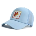 Lichtblauwe mesh baseballpet met esdoornblad patch en ademende achterkant ontwerp - Volwassene / Blauw