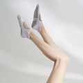 Light purple non-slip cotton yoga socks with open back and grippy bottom for pilates - One Size / Lavender