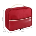 Large red nylon electronics organizer bag for cables and power banks in 28x21x9cm size - Three Layers Wine Red